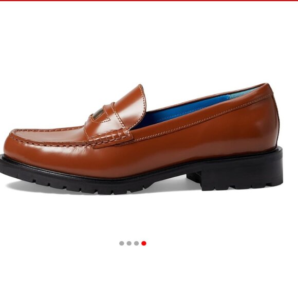 NEW  Free People Liv LEATHER loafers  in brown   3T79 - Picture 4 of 10